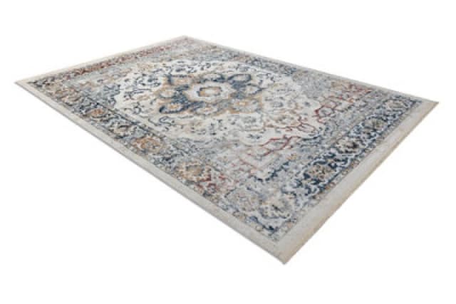 RugsX Distin 0834A Navy Blue / Blue / Yellow / Terracotta Modern Carpet - Or 80X150 Cm