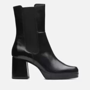 Clarks Womens Pique Up Leather Chelsea Boots - UK 8