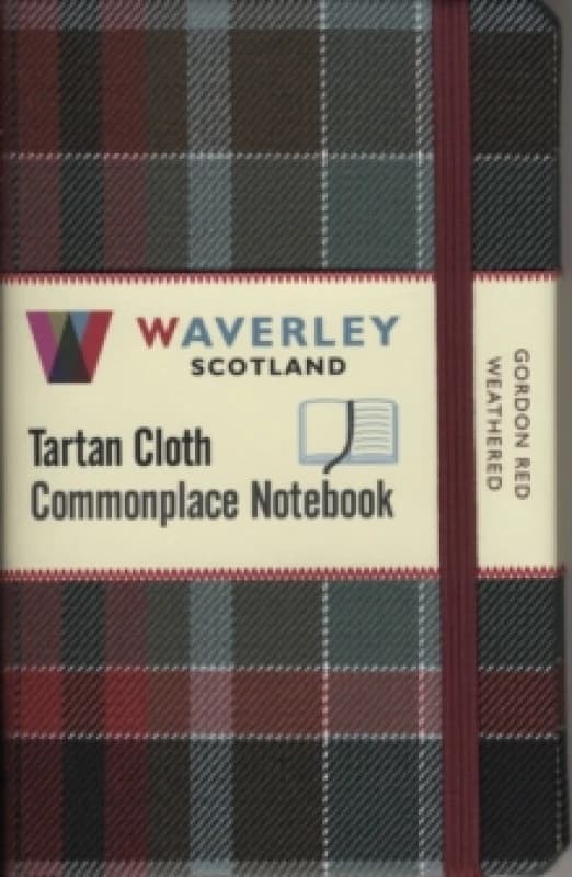 Waverley (M): Gordon Red Weathered Tartan Cloth Commonplace Notebook Hardback