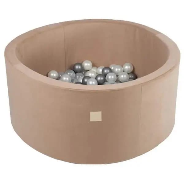 Unbranded Round Velvet Ball Pit 90x40x5cm with 200 Balls - Gold 90 x 40 x 5cm
