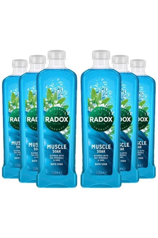 Radox 100% Nature Inspired Fragrance 'Bath Soak', Muscle Soak, 6 x 500ml Blue female