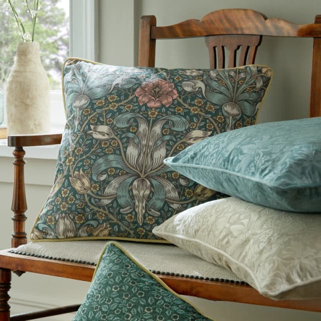 William Morris At Home Spring Thicket 43cm x 43cm Filled Cushion Mineral