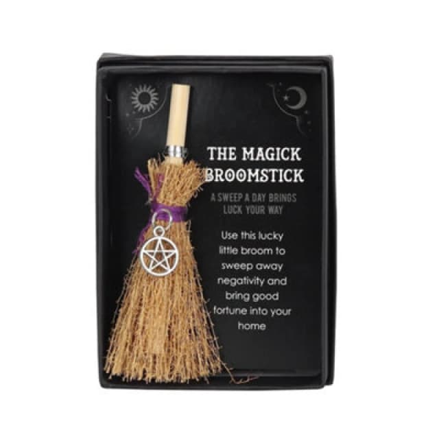 Something Different Something Different Mini Magick Pentagram Broomstick in Silver Silver One Size Unisex 5059958718586