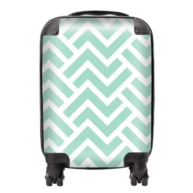 Warren Reed - Designer Green Geometric Pattern Suitcase Size: Large Green Unisex Large
