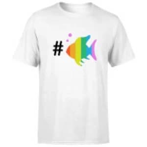 Rainbow Fish Bubble Mens T-Shirt - White - 3XL