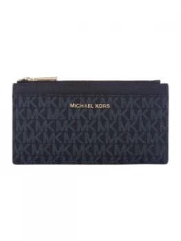 Michael Kors Jetset signature large slim card case Blue Multi