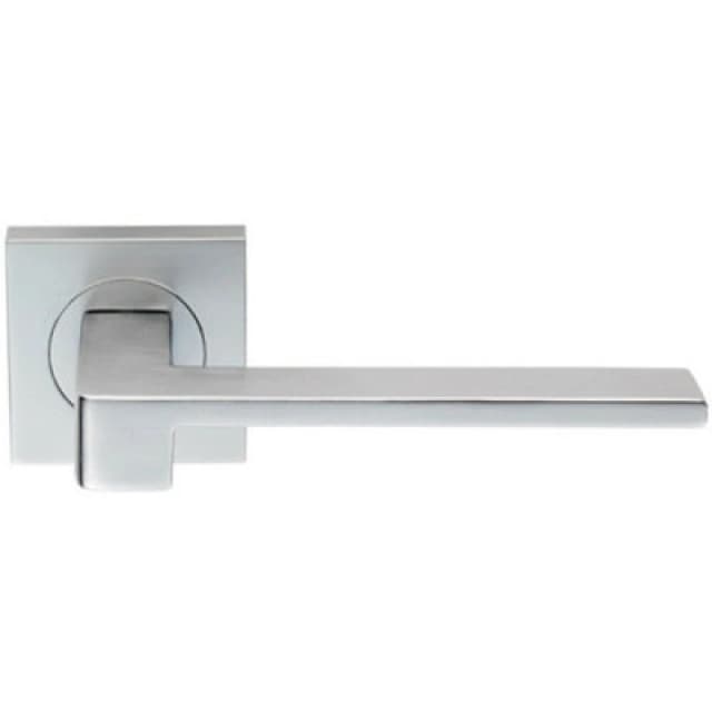 Loops PAIR Flat Squared Bar Handle on Square Rose Concealed Fix Satin Chrome Multi