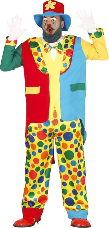 Fiestas Guirca Fancy Dress Adult Multi Dots Clown Costume Size: XL Multicolor Unisex XL