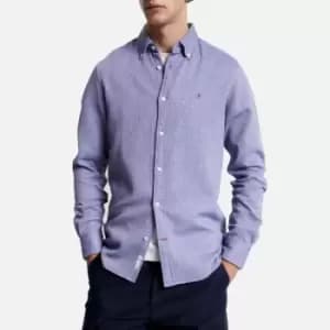 Tommy Hilfiger Mens Brushed Dobby Slim Fit Shirt - Dark Navy - L