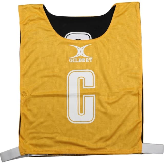 Gilbert Reversible Netball Bibs Amber/Black unisex Large