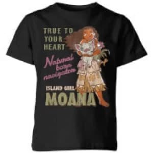 Moana Natural Born Navigator Kids T-Shirt - Black - 11-12 Years
