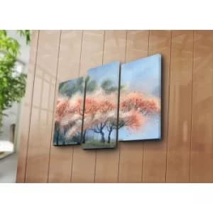 3PATK-15 Multicolor Decorative Canvas Painting (3 Pieces)