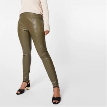 Biba BIBA PU Leggings - Khaki