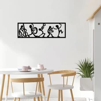 Musicians - Black Decorative Metal Wall Accessory
