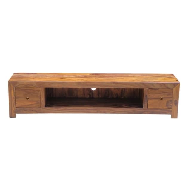 Jaipur Furniture Ltd Jaipur Large Plazma with Drawer - Sheesham Wood - L40 x W200 x H45cm - Honey Dark Finish in Brown Brown Unisex