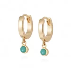Amazonite Healing Huggie Hoops 18ct Gold Plate Earrings HE3003_GP