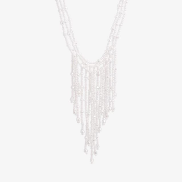 Mood Gold Pearl Cascade Statement Necklace Gold