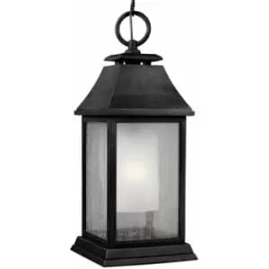 Loops - Outdoor IP44 1 Bulb Chain Lantern Dark Weathered Zinc LED E27 75W