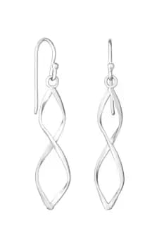 Sterling Silver 925 Polished Infinity Drop Earrings