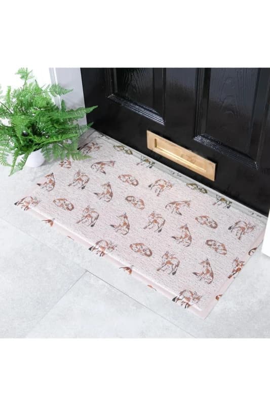 Native Natural Foxes Pattern Doormat (70 X 40Cm)