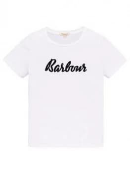 Barbour Girls Short Sleeve Logo T-Shirt - White