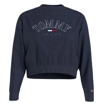 Tommy Jeans Crop College Sweater - C87 TWLIGHT NVY