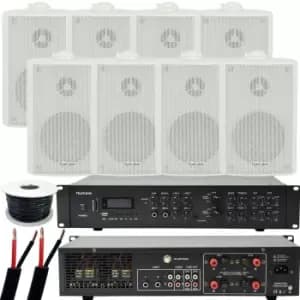 800W LOUD Outdoor Bluetooth System 8x White Speaker Weatherproof Garden Music