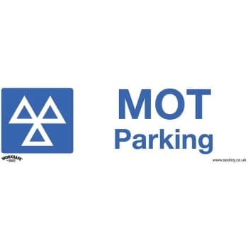SS49P10 Warning Safety Sign - MOT Parking - Rigid Plastic - Pack of 10 - Sealey