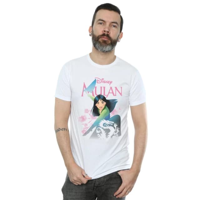Disney Men Mulan My Own Hero T-Shirt in White Size: Small White S Male 5059308858245