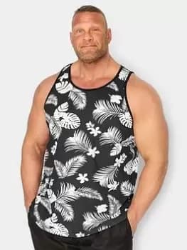 BadRhino All Over Leaf Print Vest - Black, Size 3XL, Men