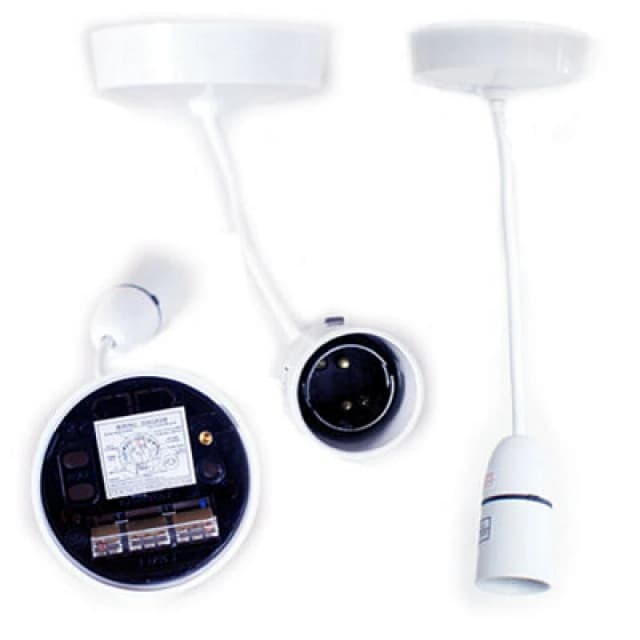 Loops 6" Flex Cable White Ceiling Rose Pendant Light Lamp Shade Holder Lampholder White