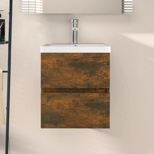 VIDAXL Vidaxl - Sink Cabinet Smoked Oak 41x38.5x45cm Engineered Wood 8720286955024