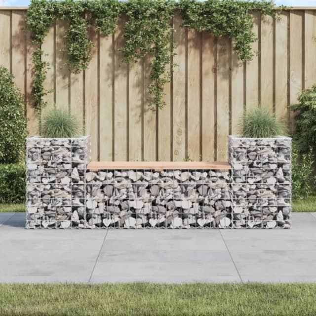 vidaXL Garden Bench Gabion Design 183x41x60.5cm Solid Wood Douglas, Brown 834388