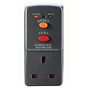 Masterplug Single Socket Safety RCD Plug & Adaptor - Grey 13A