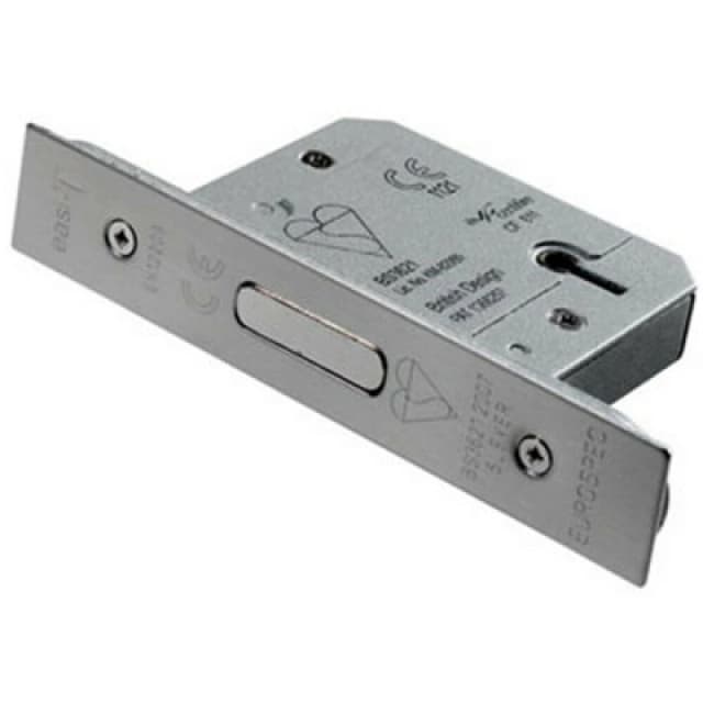 Loops 64mm 5 Lever Mechanism BS Deadlock Satin Stainless Steel Door Security Latch Metallics unisex