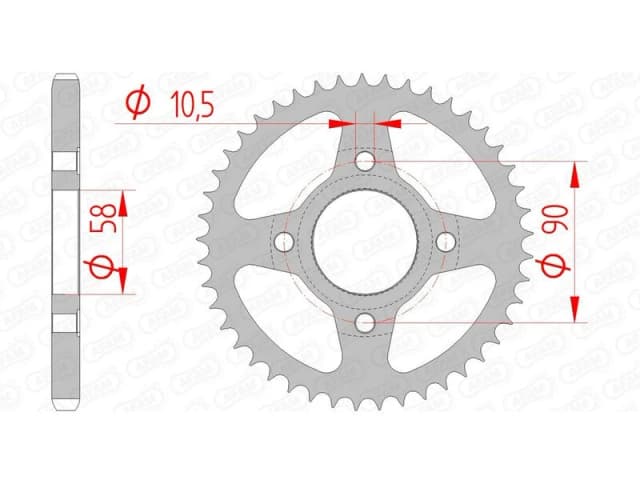 AFAM 10223-45 Chain Sprocket Steel Chain Sprocket (5479)