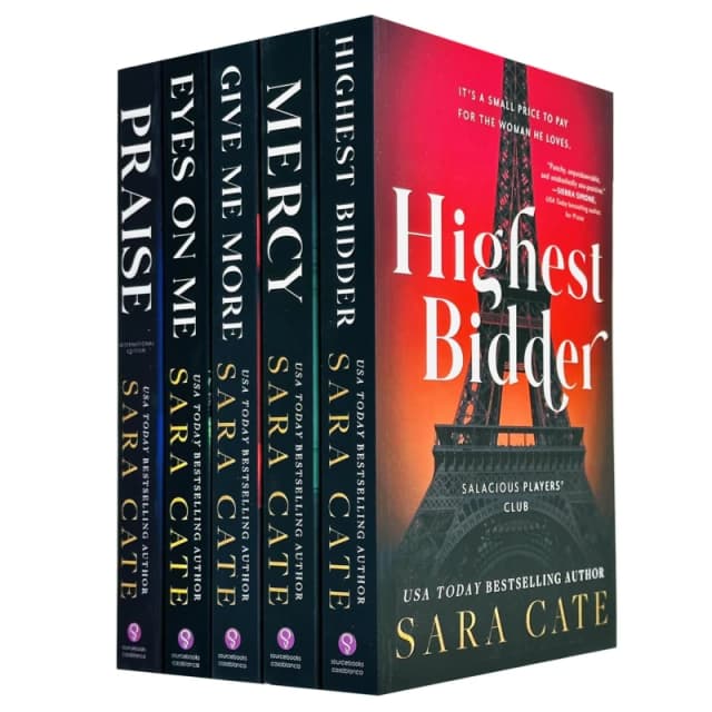 Salacious Players Club Series 5 Collection By Sara Cate Praise, Eyes On Me, Give Me More, Mercy, Highest Bidder Sara Cate Books