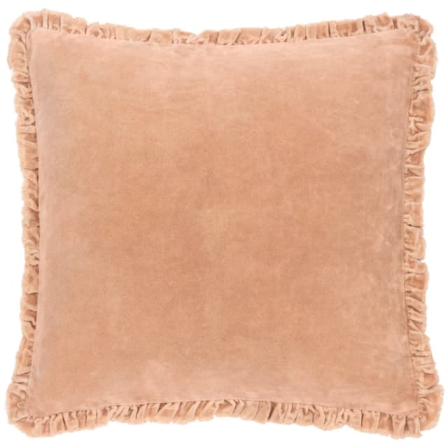 Yard Bertie Washed Cotton Velvet Polyester Filled Cushion Pale Pink
