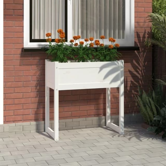 vidaXL Planter White 78x40x81cm Solid Wood Pine, White 822133