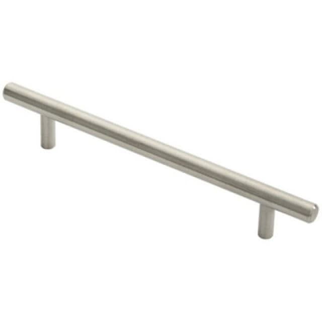 Loops Round T Bar Pull Handle 178 x 10mm 128mm Fixing Centres Stainless Steel Metallics unisex