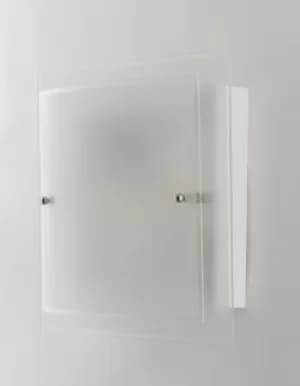 2 Light Flush Ceiling Light Glass White 40x40cm