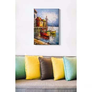 Kanvas Tablo (50 x 70) - 247 Multicolor Decorative Canvas Painting