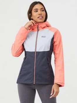 Jack Wolfskin Mount Isa Jacket - Grey/Pink Size M Women