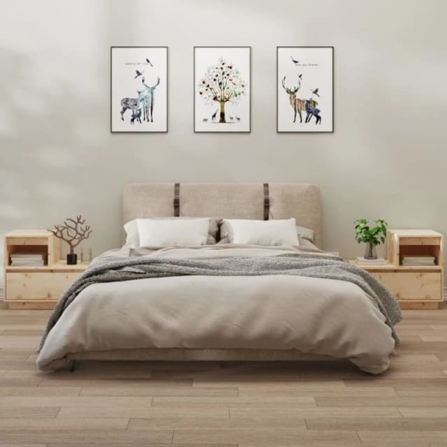VIDAXL Bedside Cabinets 2 pcs 60x34x51cm Solid Wood Pine Vidaxl 8720286923566