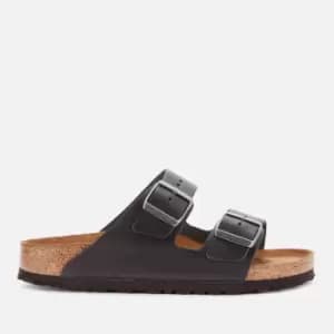 Birkenstock Womens Arizona Slim Fit Oiled Leather Double Strap Sandals - Black - EU 37/UK 4.5