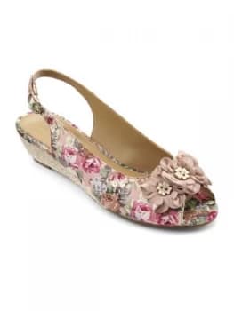 Hotter Hotter Betsy Open Toe Wedge Sandal Rose