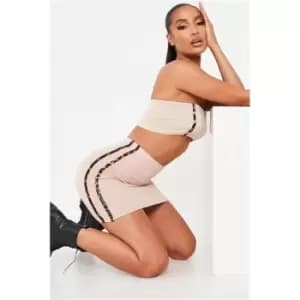 I Saw It First Stone Leopard Print Side Stripe Mini Skirt - Brown