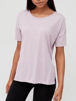 Nike Yoga Layer Short Sleeve T-Shirt - Purple