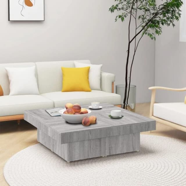VIDAXL Coffee Table Grey Sonoma 90x90x28cm Engineered Wood Vidaxl 8720845735586