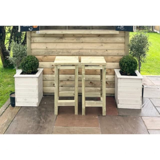 Churnet Valley Garden Furniture Ltd Garden Bar Stool (Set Of 2) - Timber - L38 X W36.5 X H80 Cm